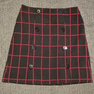 Double-buttoned a-line mini skirt